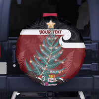 Personalised New Zealand Maori Christmas Spare Tire Cover Xmas Fern Mix Kowhawhai LT7 - Polynesian Pride