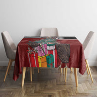 Personalised New Zealand Maori Christmas Tablecloth Xmas Fern Mix Kowhawhai