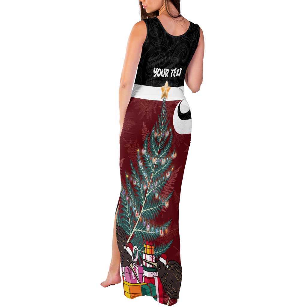 Personalised New Zealand Maori Christmas Tank Maxi Dress Xmas Fern Mix Kowhawhai LT7 - Polynesian Pride