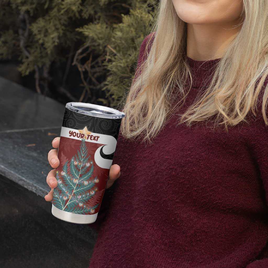 Personalised New Zealand Maori Christmas Tumbler Cup Xmas Fern Mix Kowhawhai LT7 - Polynesian Pride