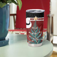 Personalised New Zealand Maori Christmas Tumbler Cup Xmas Fern Mix Kowhawhai LT7 - Polynesian Pride