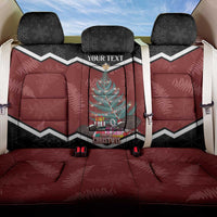 Personalised New Zealand Christmas Back Car Seat Cover Xmas Fern and Kiwi Birds LT7 One Size Black - Polynesian Pride
