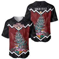 Personalised New Zealand Christmas Baseball Jersey Xmas Fern and Kiwi Birds
