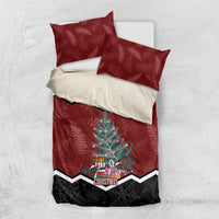 Personalised New Zealand Christmas Bedding Set Xmas Fern and Kiwi Birds