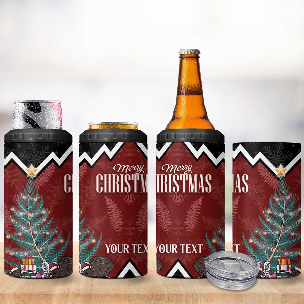 Personalised New Zealand Christmas 4 in 1 Can Cooler Tumbler Xmas Fern and Kiwi Birds LT7 - Polynesian Pride