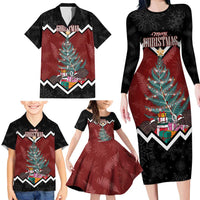 Personalised New Zealand Christmas Family Matching Long Sleeve Bodycon Dress and Hawaiian Shirt Xmas Fern and Kiwi Birds LT7 - Polynesian Pride