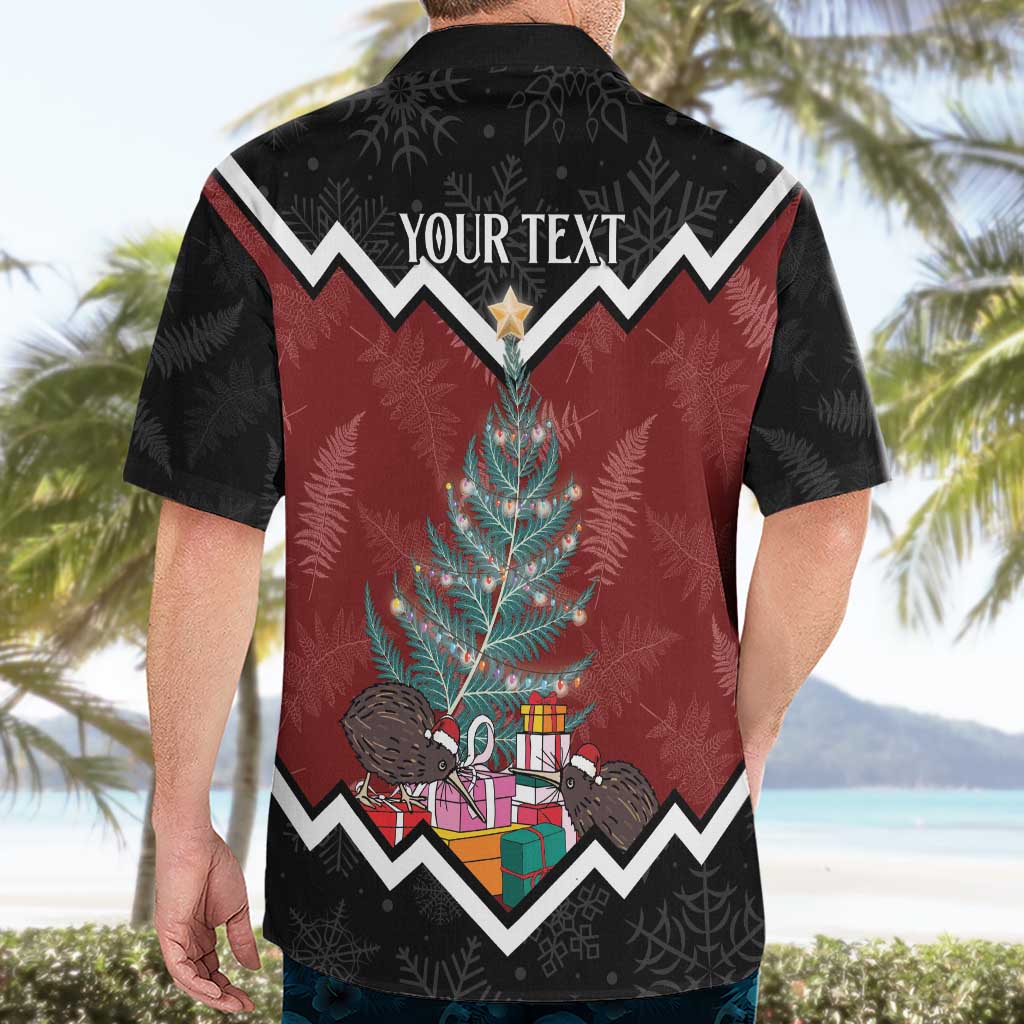 Personalised New Zealand Christmas Hawaiian Shirt Xmas Fern and Kiwi Birds LT7 - Polynesian Pride