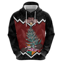 Personalised New Zealand Christmas Hoodie Xmas Fern and Kiwi Birds LT7 - Polynesian Pride