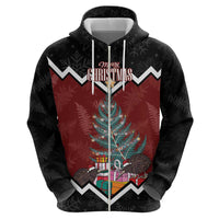 Personalised New Zealand Christmas Hoodie Xmas Fern and Kiwi Birds LT7 - Polynesian Pride