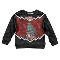 Personalised New Zealand Christmas Kid Ugly Christmas Sweater Xmas Fern and Kiwi Birds LT7 Kid Black - Polynesian Pride