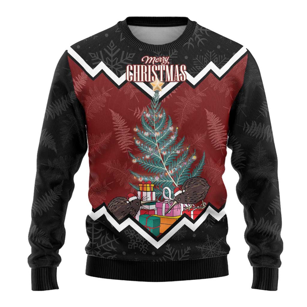 Personalised New Zealand Christmas Ugly Christmas Sweater Xmas Fern and Kiwi Birds LT7 - Polynesian Pride