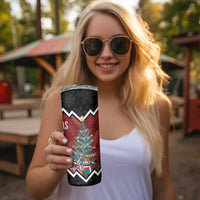 Personalised New Zealand Christmas Skinny Tumbler Xmas Fern and Kiwi Birds LT7 - Polynesian Pride