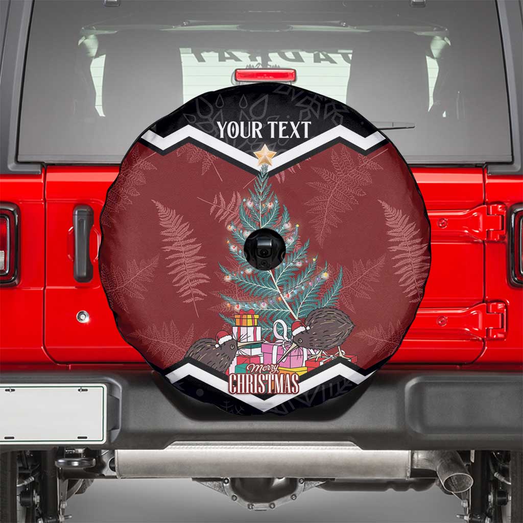 Personalised New Zealand Christmas Spare Tire Cover Xmas Fern and Kiwi Birds LT7 - Polynesian Pride