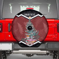 Personalised New Zealand Christmas Spare Tire Cover Xmas Fern and Kiwi Birds LT7 - Polynesian Pride
