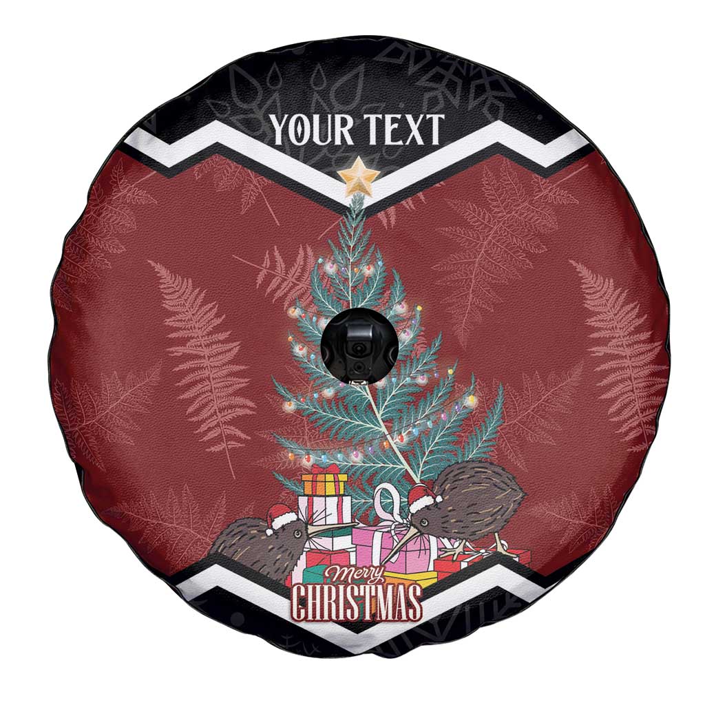 Personalised New Zealand Christmas Spare Tire Cover Xmas Fern and Kiwi Birds LT7 - Polynesian Pride