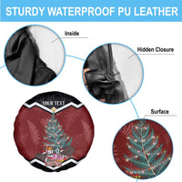 Personalised New Zealand Christmas Spare Tire Cover Xmas Fern and Kiwi Birds LT7 - Polynesian Pride