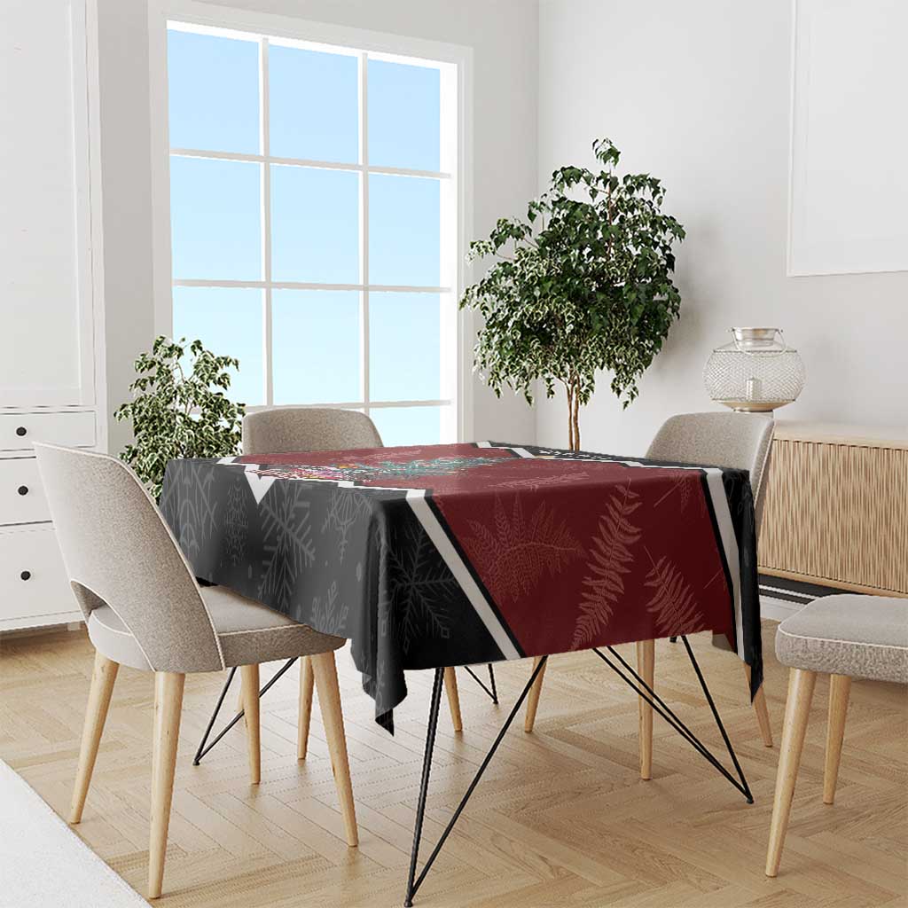 Personalised New Zealand Christmas Tablecloth Xmas Fern and Kiwi Birds
