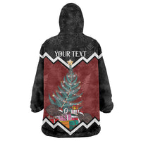 Personalised New Zealand Christmas Wearable Blanket Hoodie Xmas Fern and Kiwi Birds LT7 - Polynesian Pride