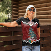 Personalised New Zealand Christmas Women Polo Shirt Xmas Fern and Kiwi Birds LT7 - Polynesian Pride