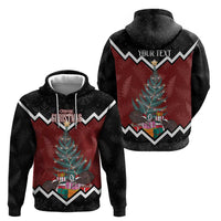 Personalised New Zealand Christmas Zip Hoodie Xmas Fern and Kiwi Birds LT7 - Polynesian Pride
