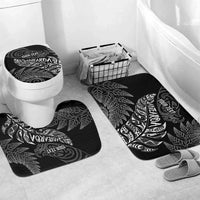 Aotearoa Personalized Lawn Bowls Maori Bathroom Set New Zealand Black Tribal Silver Fern - Polynesian Pride