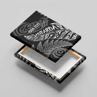Aotearoa Personalized Lawn Bowls Maori Canvas Wall Art New Zealand Black Tribal Silver Fern - Polynesian Pride