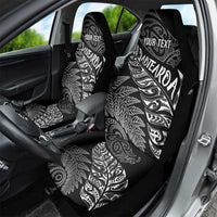Aotearoa Personalized Lawn Bowls Maori Car Seat Cover New Zealand Black Tribal Silver Fern LT7 - Polynesian Pride