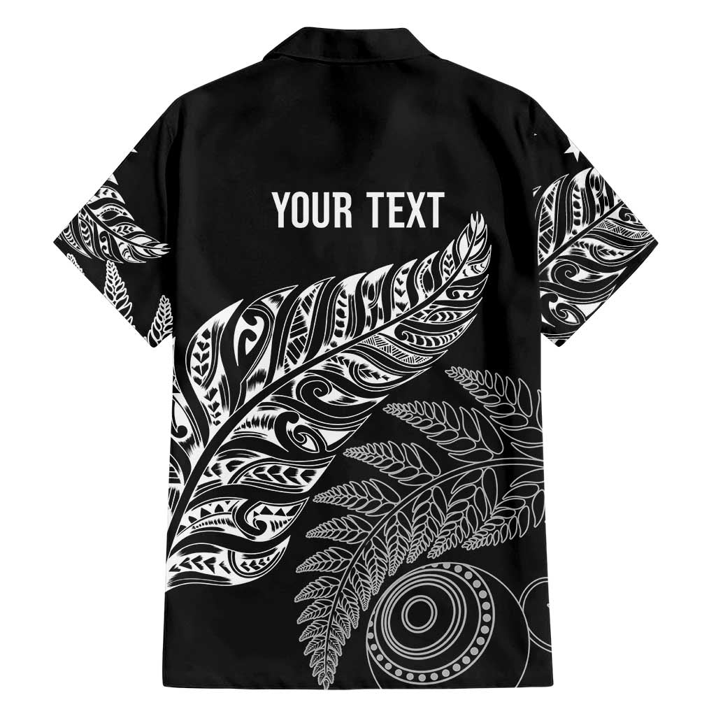 Aotearoa Personalized Lawn Bowls Maori Family Matching Off The Shoulder Long Sleeve Dress and Hawaiian Shirt New Zealand Black Tribal Silver Fern LT7 - Polynesian Pride