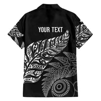 Aotearoa Personalized Lawn Bowls Maori Family Matching Off Shoulder Maxi Dress and Hawaiian Shirt New Zealand Black Tribal Silver Fern LT7 - Polynesian Pride