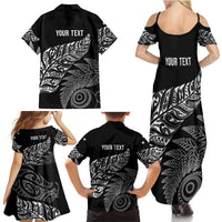 Aotearoa Personalized Lawn Bowls Maori Family Matching Summer Maxi Dress and Hawaiian Shirt New Zealand Black Tribal Silver Fern LT7 - Polynesian Pride