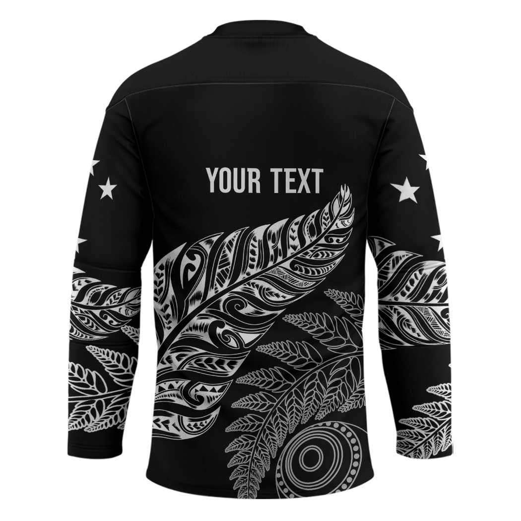 Aotearoa Personalized Lawn Bowls Maori Hockey Jersey New Zealand Black Tribal Silver Fern - Polynesian Pride