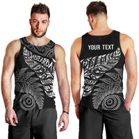 Aotearoa Personalized Lawn Bowls Maori Men Tank Top New Zealand Black Tribal Silver Fern - Polynesian Pride