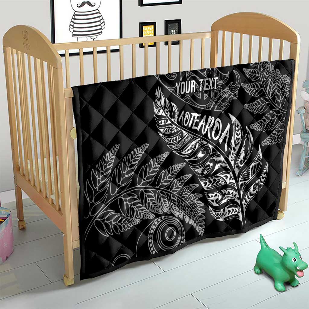 Aotearoa Personalized Lawn Bowls Maori Quilt New Zealand Black Tribal Silver Fern - Polynesian Pride