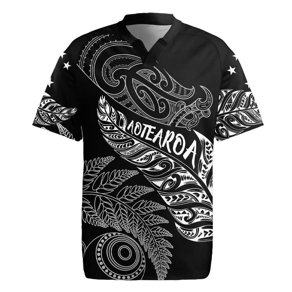 Aotearoa Personalized Lawn Bowls Maori Rugby Jersey New Zealand Black Tribal Silver Fern - Polynesian Pride