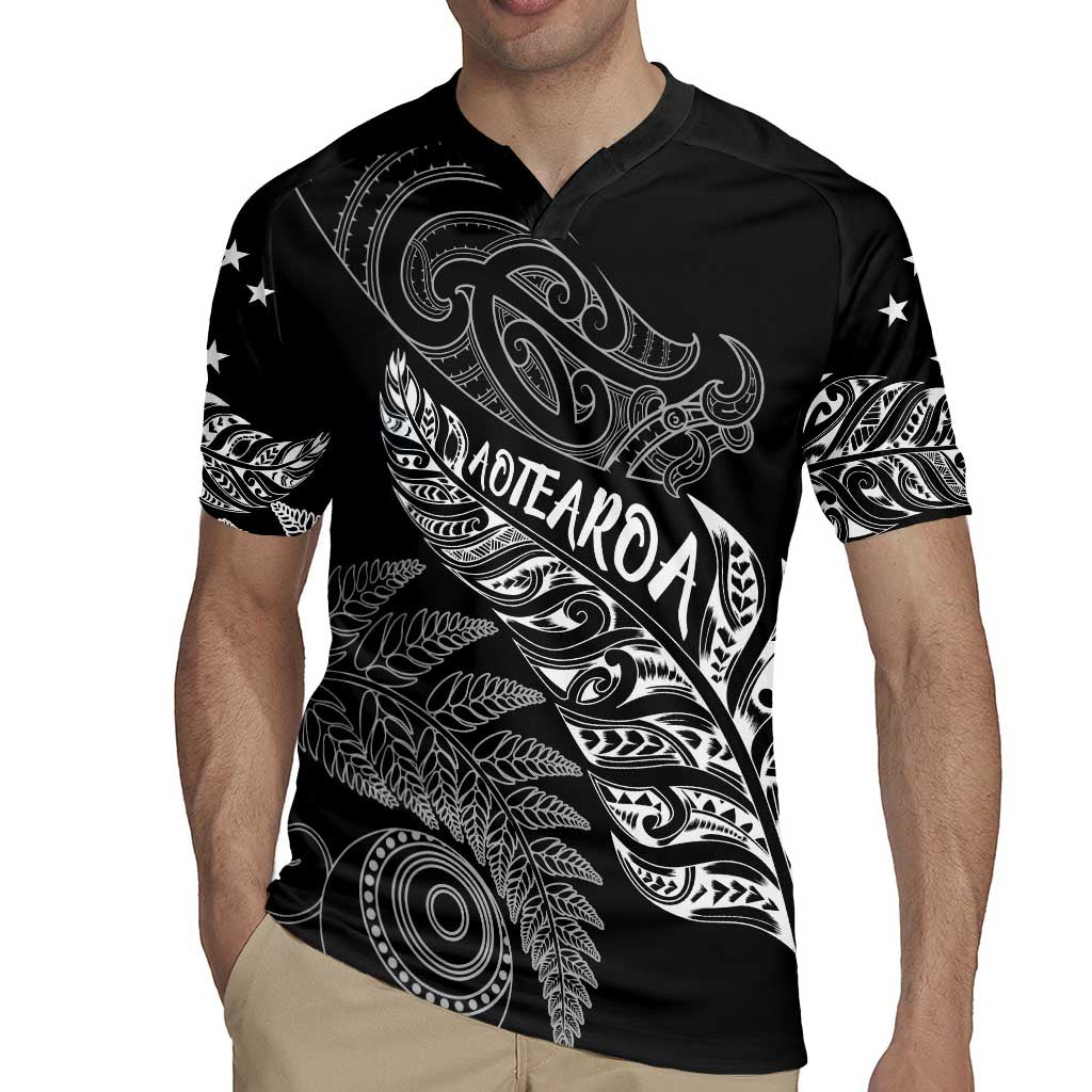 Aotearoa Personalized Lawn Bowls Maori Rugby Jersey New Zealand Black Tribal Silver Fern - Polynesian Pride