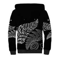 Aotearoa Personalized Lawn Bowls Maori Sherpa Hoodie New Zealand Black Tribal Silver Fern LT7 - Polynesian Pride