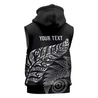 Aotearoa Personalized Lawn Bowls Maori Sleeveless Zip Hoodie New Zealand Black Tribal Silver Fern LT7 - Polynesian Pride