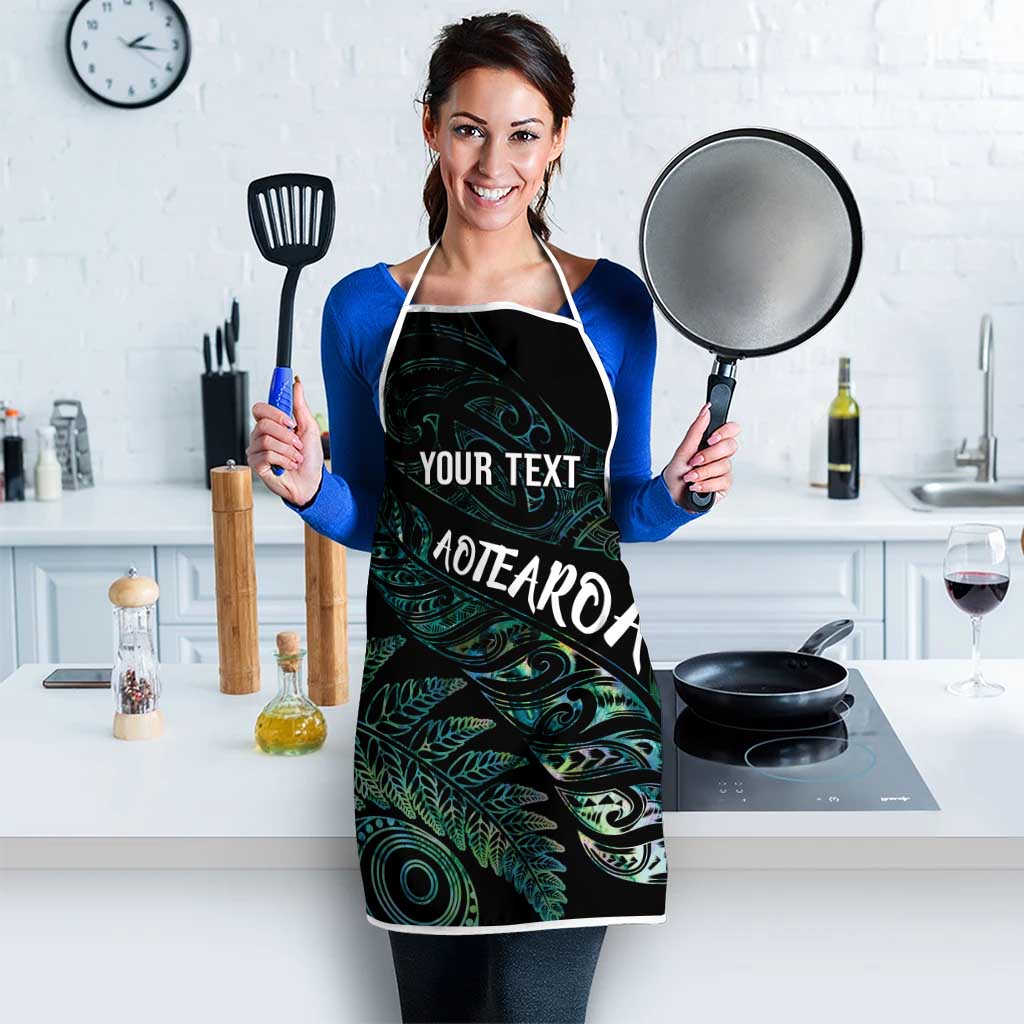 Aotearoa Personalized Lawn Bowls Maori Apron New Zealand Paua Shell Tribal Silver Fern - Polynesian Pride