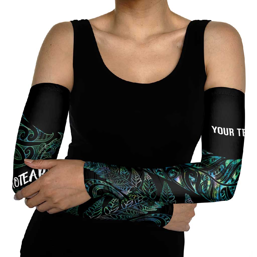 Aotearoa Personalized Lawn Bowls Maori Arm Sleeves New Zealand Paua Shell Tribal Silver Fern - Polynesian Pride