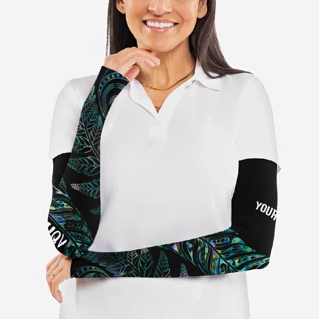 Aotearoa Personalized Lawn Bowls Maori Arm Sleeves New Zealand Paua Shell Tribal Silver Fern - Polynesian Pride