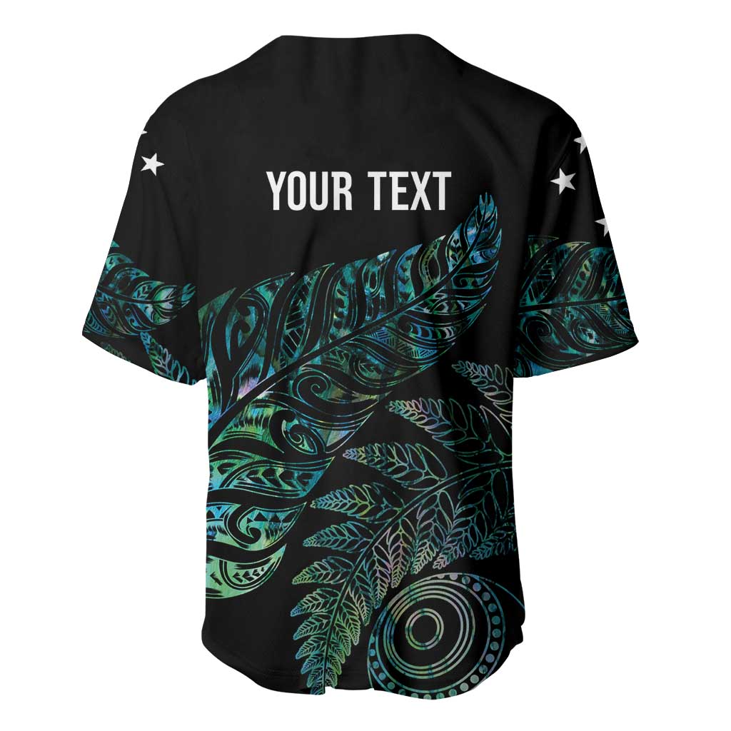 Aotearoa Personalized Lawn Bowls Maori Baseball Jersey New Zealand Paua Shell Tribal Silver Fern - Polynesian Pride