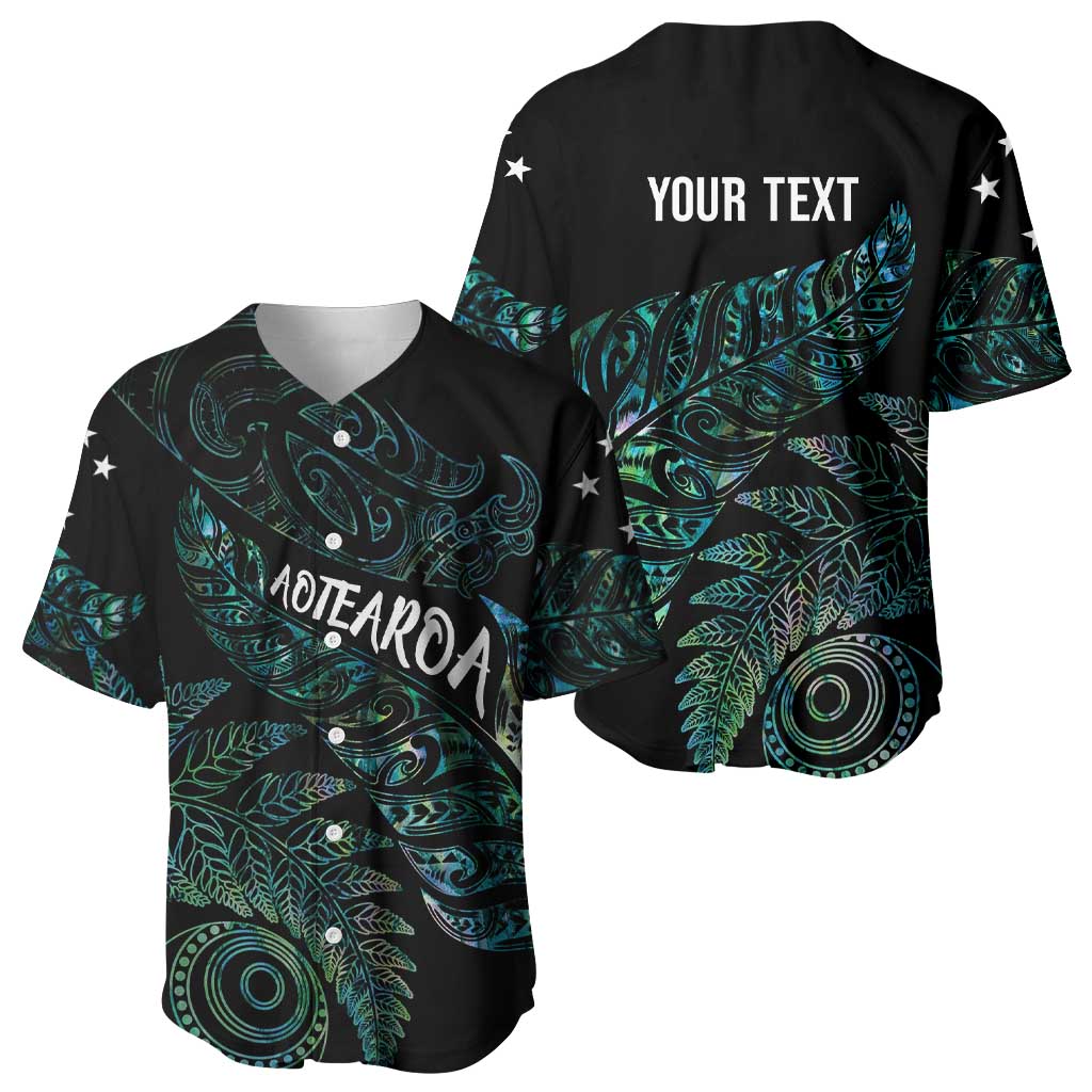 Aotearoa Personalized Lawn Bowls Maori Baseball Jersey New Zealand Paua Shell Tribal Silver Fern - Polynesian Pride