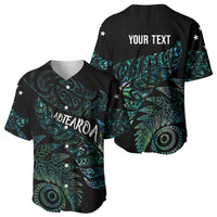Aotearoa Personalized Lawn Bowls Maori Baseball Jersey New Zealand Paua Shell Tribal Silver Fern - Polynesian Pride