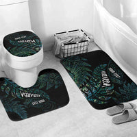 Aotearoa Personalized Lawn Bowls Maori Bathroom Set New Zealand Paua Shell Tribal Silver Fern LT7 Mat Set Only (3 pcs) One Size Green - Polynesian Pride