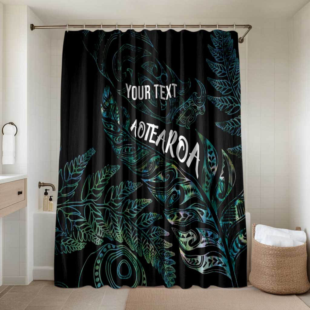 Aotearoa Personalized Lawn Bowls Maori Bathroom Set New Zealand Paua Shell Tribal Silver Fern LT7 Shower Curtain Only Green - Polynesian Pride