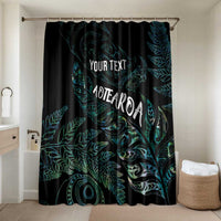 Aotearoa Personalized Lawn Bowls Maori Bathroom Set New Zealand Paua Shell Tribal Silver Fern LT7 Shower Curtain Only Green - Polynesian Pride