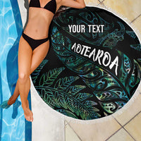 Aotearoa Personalized Lawn Bowls Maori Beach Blanket New Zealand Paua Shell Tribal Silver Fern LT7 - Polynesian Pride