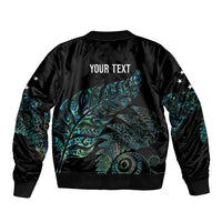 Aotearoa Personalized Lawn Bowls Maori Bomber Jacket New Zealand Paua Shell Tribal Silver Fern - Polynesian Pride