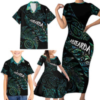 Aotearoa Personalized Lawn Bowls Maori Family Matching Short Sleeve Bodycon Dress and Hawaiian Shirt New Zealand Paua Shell Tribal Silver Fern LT7 - Polynesian Pride