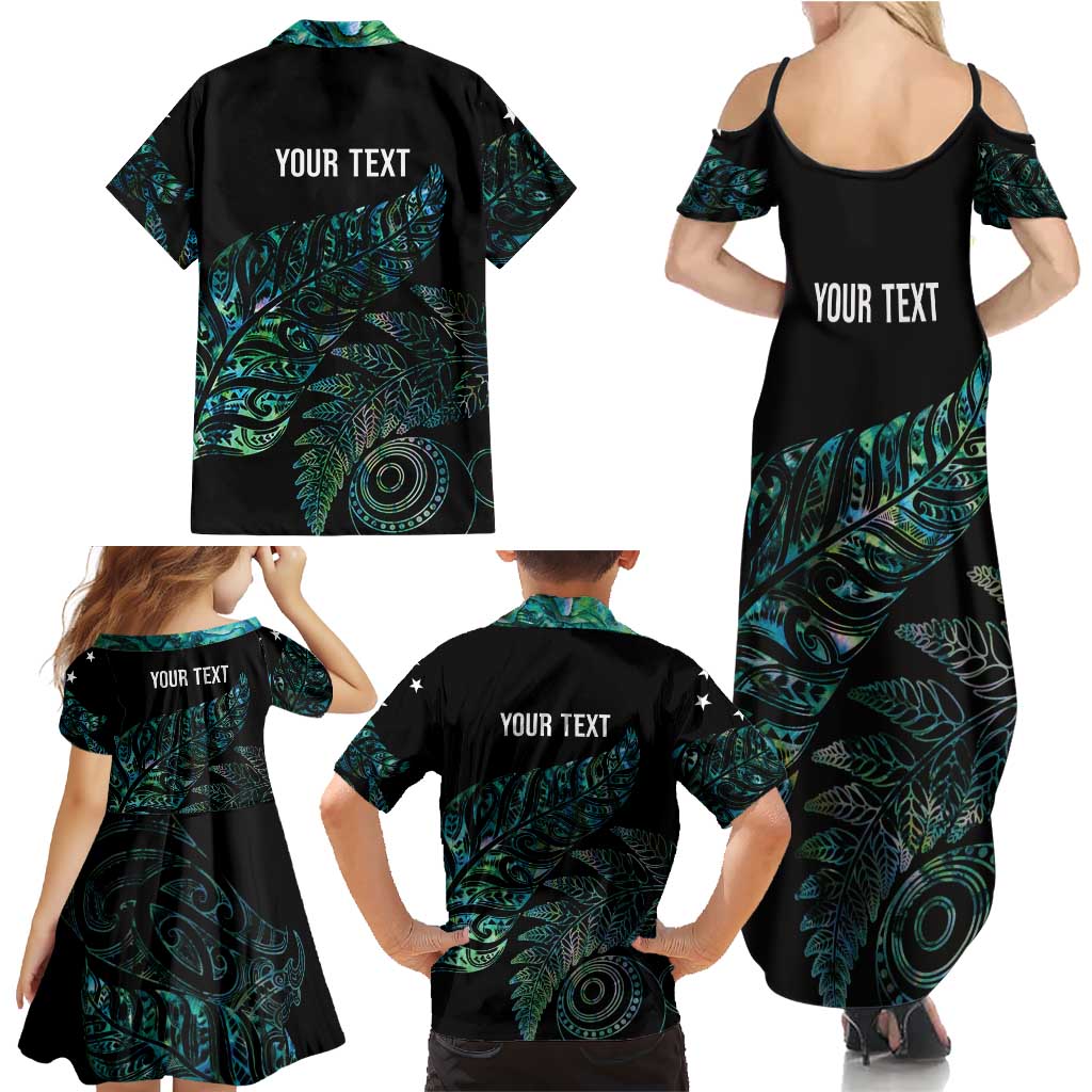 Aotearoa Personalized Lawn Bowls Maori Family Matching Summer Maxi Dress and Hawaiian Shirt New Zealand Paua Shell Tribal Silver Fern LT7 - Polynesian Pride
